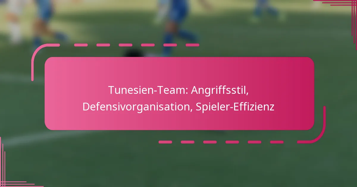 Tunesien-Team: Angriffsstil, Defensivorganisation, Spieler-Effizienz